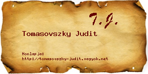 Tomasovszky Judit névjegykártya